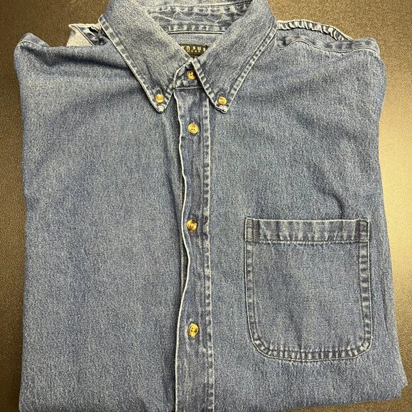 Consensus Sportswear Blue Denim Jacket size Large Tall - Picture 6 of 6